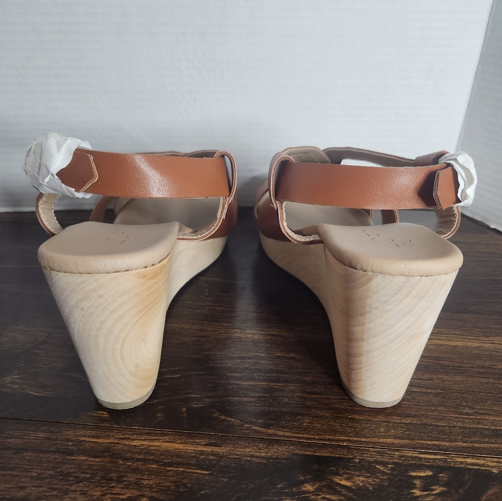 Ann Taylor LOFT platform wedges buckle sandals 9.5M NEW - Picture 5 of 12
